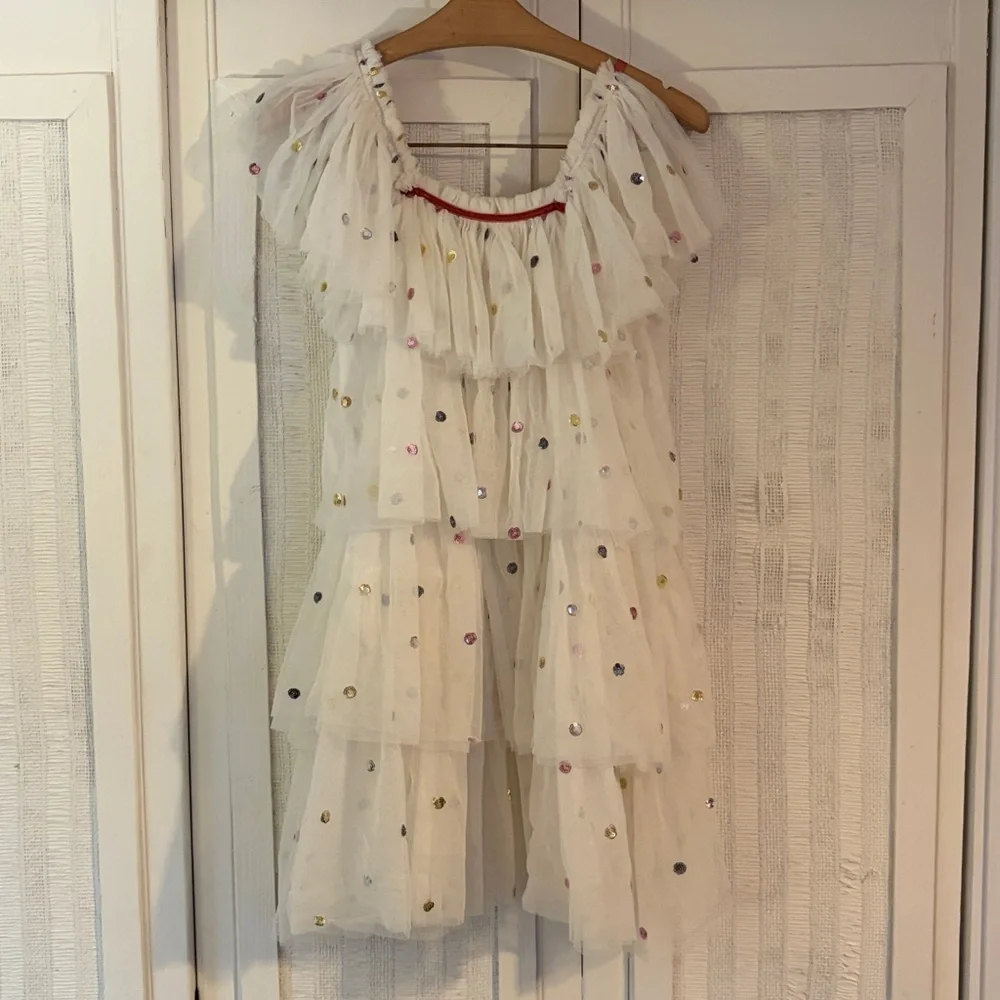Meri Meri Sequin Tulle Angel Costume dress up size 5/6